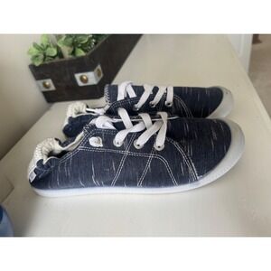 Tommy Bahama Navy Blue Marled Textile Slip On Sneakers Womens 7.5 152892